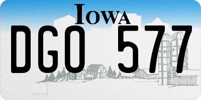 IA license plate DGO577