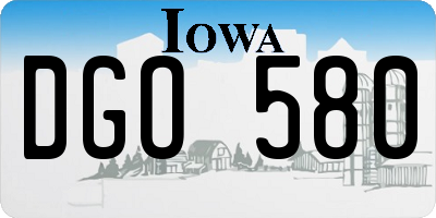 IA license plate DGO580