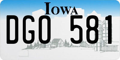 IA license plate DGO581