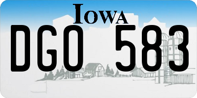 IA license plate DGO583