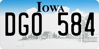 IA license plate DGO584