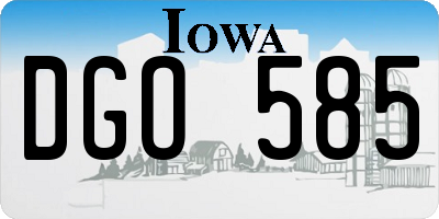IA license plate DGO585