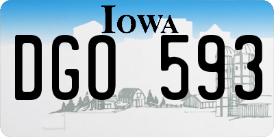 IA license plate DGO593