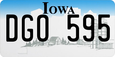 IA license plate DGO595