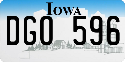 IA license plate DGO596