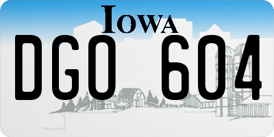 IA license plate DGO604