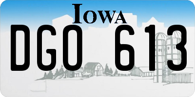 IA license plate DGO613