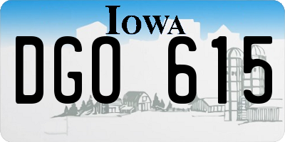 IA license plate DGO615