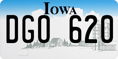 IA license plate DGO620