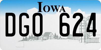 IA license plate DGO624