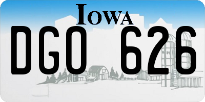 IA license plate DGO626