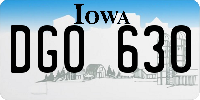 IA license plate DGO630