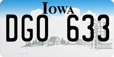 IA license plate DGO633