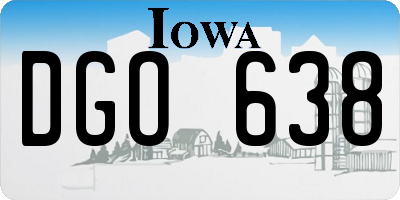 IA license plate DGO638