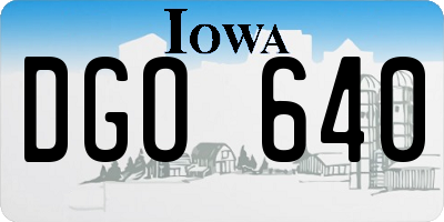 IA license plate DGO640