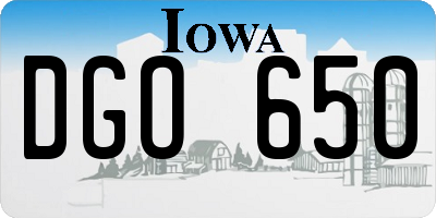 IA license plate DGO650
