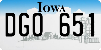 IA license plate DGO651