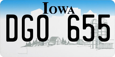 IA license plate DGO655