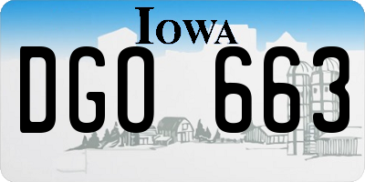IA license plate DGO663