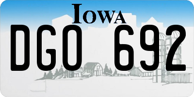 IA license plate DGO692