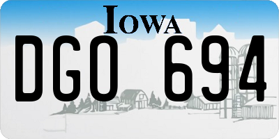 IA license plate DGO694