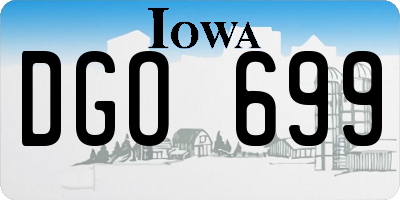 IA license plate DGO699