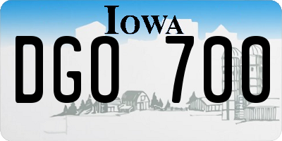 IA license plate DGO700
