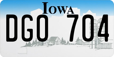 IA license plate DGO704