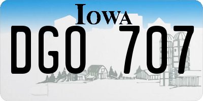 IA license plate DGO707