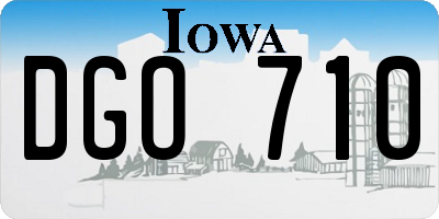 IA license plate DGO710