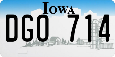 IA license plate DGO714