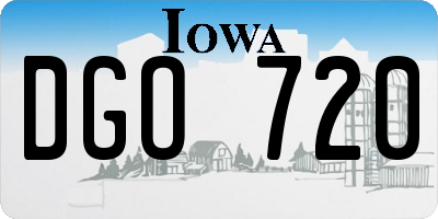 IA license plate DGO720