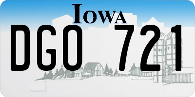 IA license plate DGO721