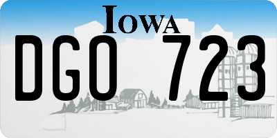IA license plate DGO723