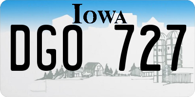 IA license plate DGO727