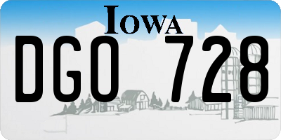 IA license plate DGO728