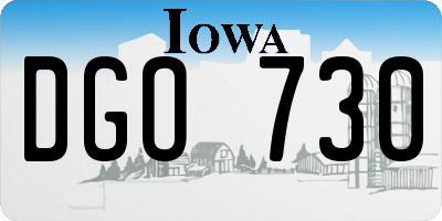IA license plate DGO730