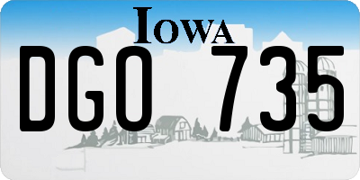 IA license plate DGO735
