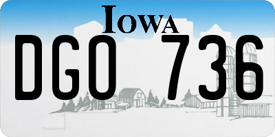 IA license plate DGO736