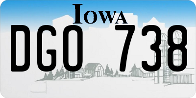 IA license plate DGO738
