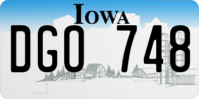 IA license plate DGO748
