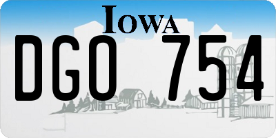 IA license plate DGO754