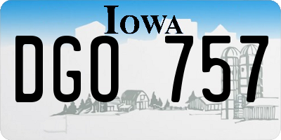 IA license plate DGO757