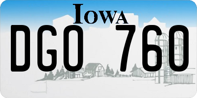 IA license plate DGO760
