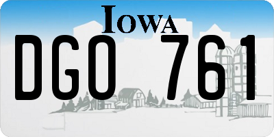 IA license plate DGO761