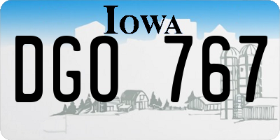 IA license plate DGO767