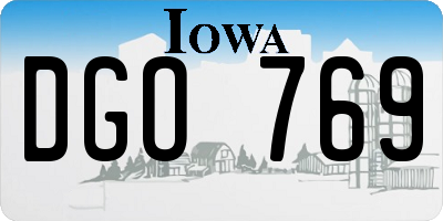 IA license plate DGO769