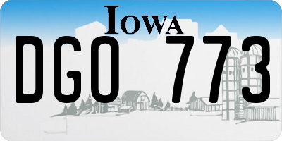 IA license plate DGO773