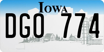 IA license plate DGO774
