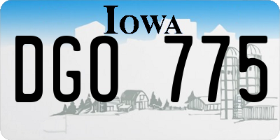 IA license plate DGO775